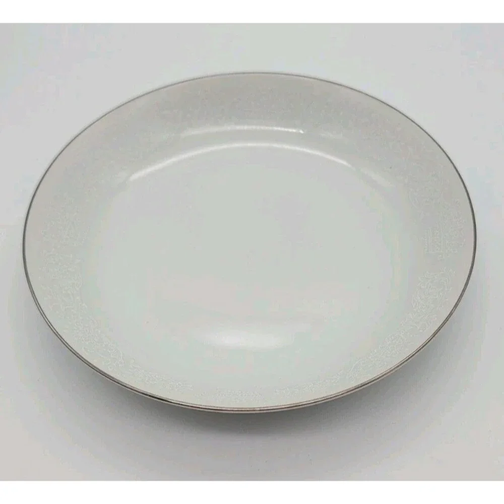 RJZS Fine China Elegant Lace Soup Bowl Japan Platinum Rim